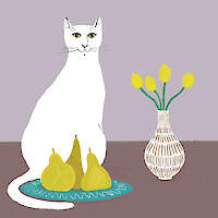 Cat and Pears